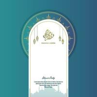 Islamic social media post template for ramadan kareem and good for another islamic party vector