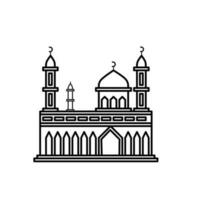 Mosque building line art is suitable for templates and colored books vector