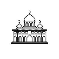 Mosque building line art is suitable for templates and colored books vector