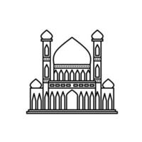 Mosque building line art is suitable for templates and colored books vector