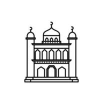 Mosque building line art is suitable for templates and colored books vector