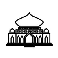 Mosque building line art is suitable for templates and colored books vector