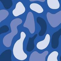 Spots seamless pattern on blue background. Vector illustration in flat style.