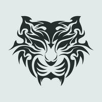 Tiger head vector illustration tattoo clip art template sticker tshirt design e sport logo editable