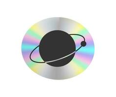 Holographic sticker in a trendy retro y2k style. Vector Graphic with textured foil effect