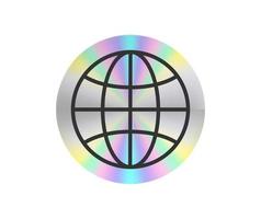 Holographic sticker in a trendy retro y2k style. Vector Graphic with textured foil effect