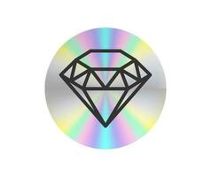 Holographic sticker in a trendy retro y2k style. Vector Graphic with textured foil effect