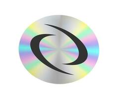 Holographic sticker in a trendy retro y2k style. Vector Graphic with textured foil effect