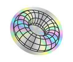 Holographic sticker in a trendy retro y2k style. Vector Graphic with textured foil effect