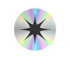 Holographic sticker in a trendy retro y2k style. Vector Graphic with textured foil effect