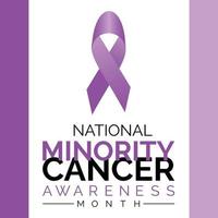 National Minority Cancer awareness Month of April. Poster  , banner design template Vector illustration.