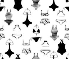 Seamless bikini pattern in sketch style in doodle style. Vector illustration.