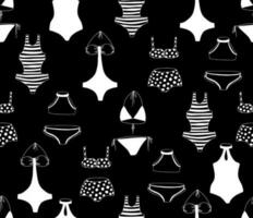 Seamless bikini pattern in sketch style in doodle style. vector