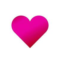 Isolated pink heart on white background. Valentine pink heart. vector