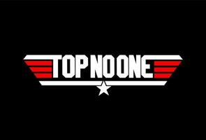 Top No One typography monogram. No one top typography. vector