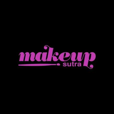 Makeup Sutra vector symbol with a makeup brush.