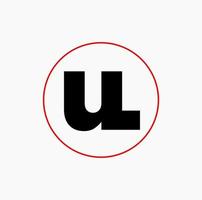 UL company name initial letters icon. UL monogram. vector