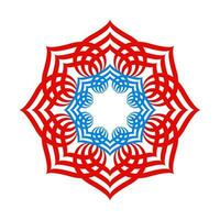 Blue red abstract connecting hearts round design. vector