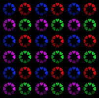 Love loading hearts in multiple colors background. vector