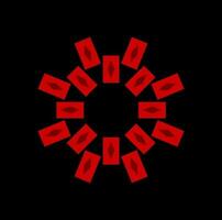 A round abstract mandala with making Red bricks. vector