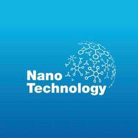 nano tecnología vector icono en azul color.