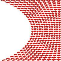 Red hearts abstract background with white space. vector