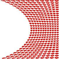 Red hearts abstract background with white space. vector