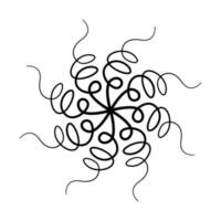 Abstract threads round floral vector design