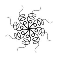 Abstract threads round floral vector design