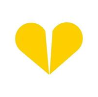 A yellow broken heart vector icon.