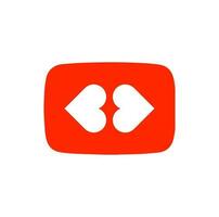 Forward and reverse video icon with red love icon. vector