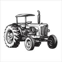 Vintage tractor farm vector illustration