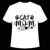 cat mom Mother's day shirt print template,  typography design for mom mommy mama daughter grandma girl women aunt mom life child best mom adorable shirt vector