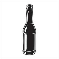 Beer bottle vector illustration, isolated white background