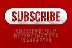 decorative subscribe text effect vector design