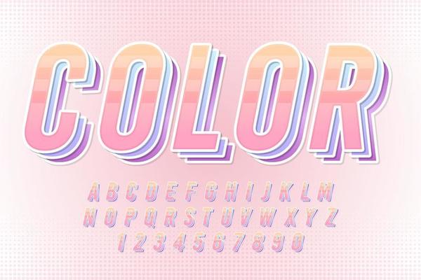 decorative editable color text effect vector design