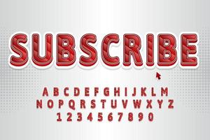 decorative subscribe text effect vector design