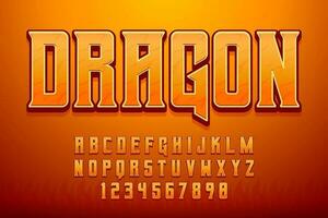 decorative dragon Font and Alphabet vector