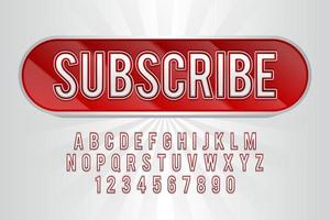 decorative subscribe text effect vector design