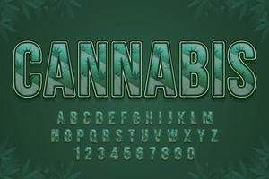 decorative editable cannabis text effect vector design