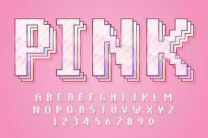 decorative editable pixel pink text effect vector design