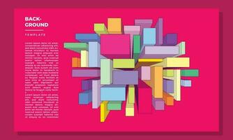 Abstract rectangular and colorful background layer design for poster, landing page, banner, or presentation page vector