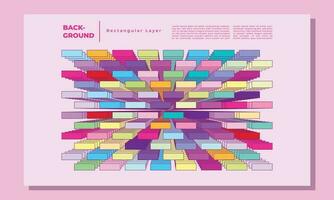 Rectangular and colorful background layer design for poster, landing page, banner, or presentation page vector