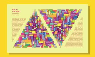 Abstract rectangular shape and colorful background layer design for poster, landing page, banner, or presentation page vector