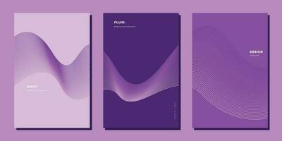 Dynamic wave lines background design set for copy space, brochure, poster, landing page, cover, business card, or presentation page vector