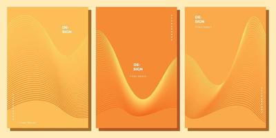 Dynamic wave lines background design set for copy space, brochure, poster, landing page, cover, business card, or presentation page vector