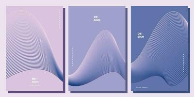 Dynamic wave lines background design set for copy space, brochure, poster, landing page, cover, business card, or presentation page vector