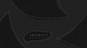 black abstract background, with wave, line and circle pattern vector