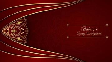 red luxury background, with gold mandala ornament vector