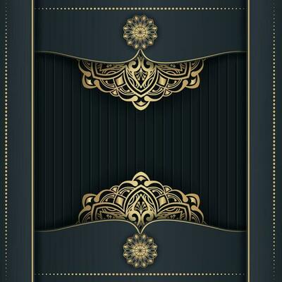 Gray luxury background, with gold mandala ornament